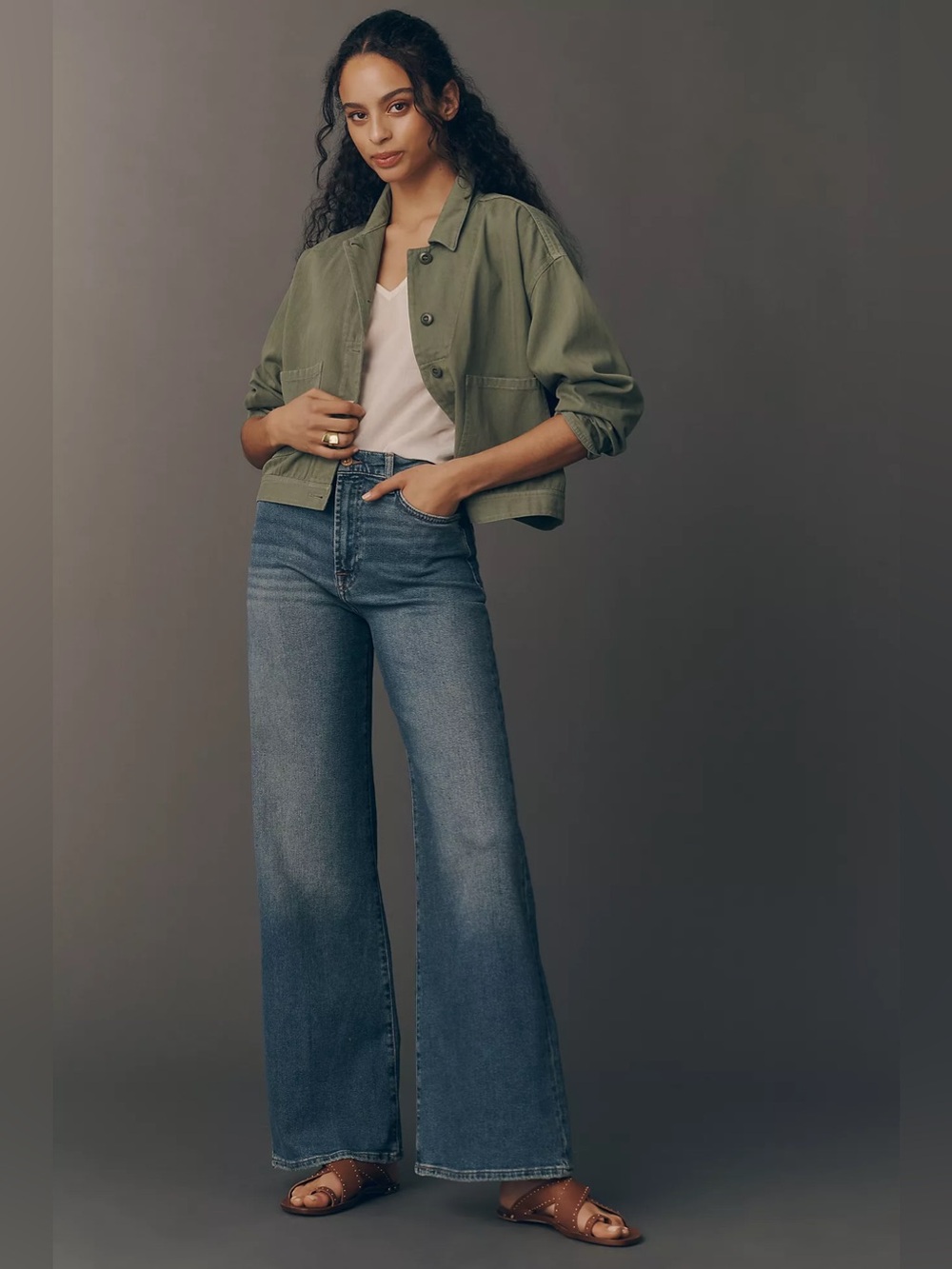 7 For All Mankind Ultra Hi Rise Wide Leg Jo Petite New With Tags Sea Level 28